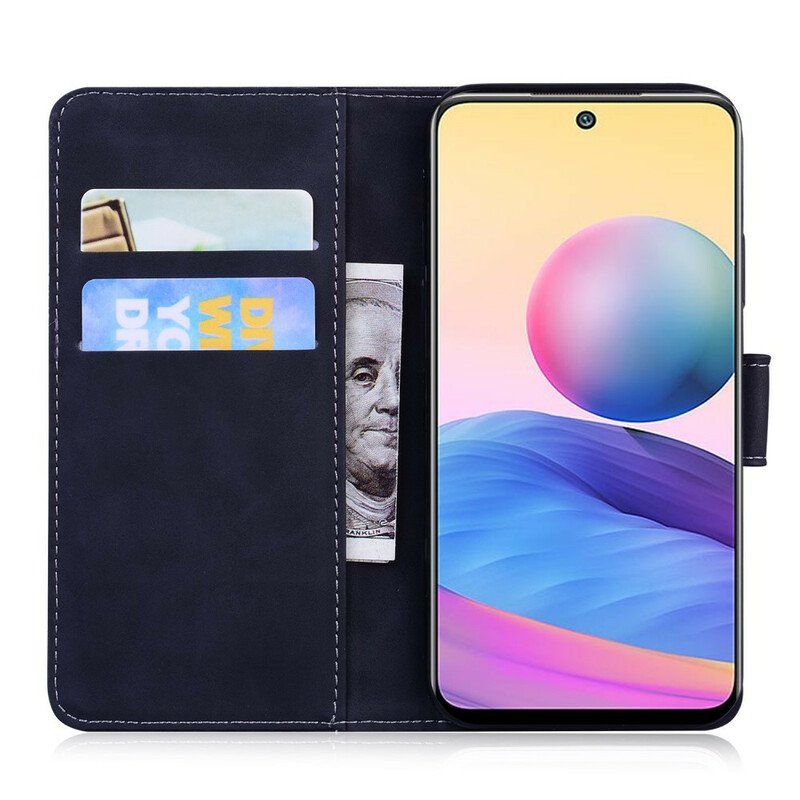 Etui Folio do Poco M3 Pro 5G Nadruk Twarzy Tygrysa