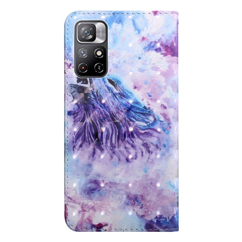 Etui Folio do Poco M4 Pro 5G Akwarela Wilk