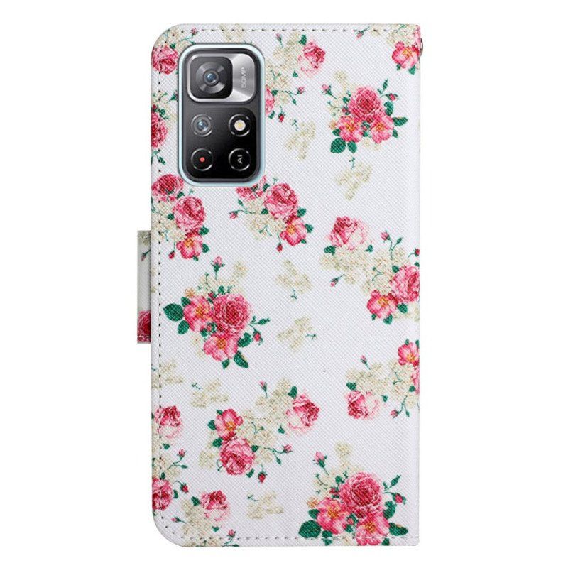 Etui Folio do Poco M4 Pro 5G Kwiaty Liberty Royal