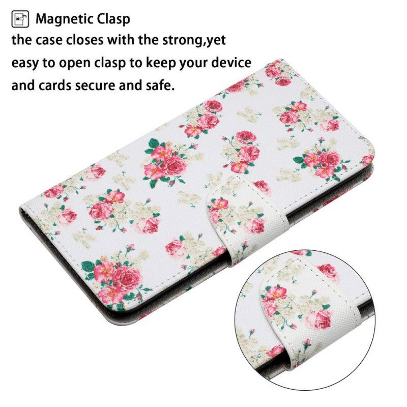 Etui Folio do Poco M4 Pro 5G Kwiaty Liberty Royal