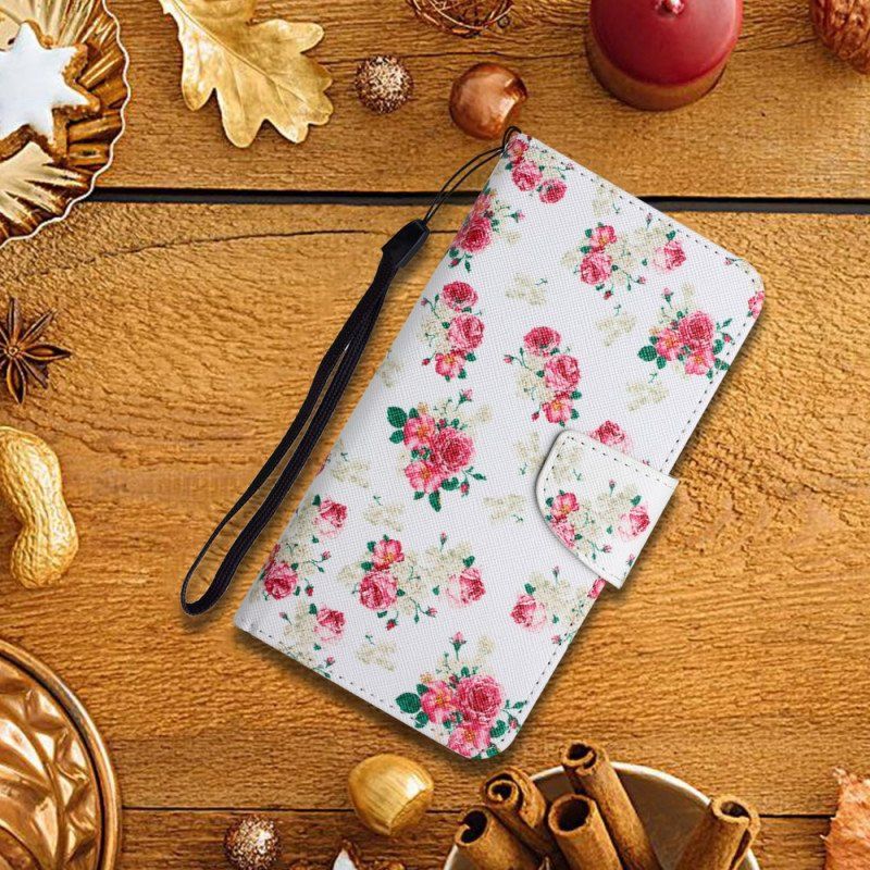 Etui Folio do Poco M4 Pro 5G Kwiaty Liberty Royal