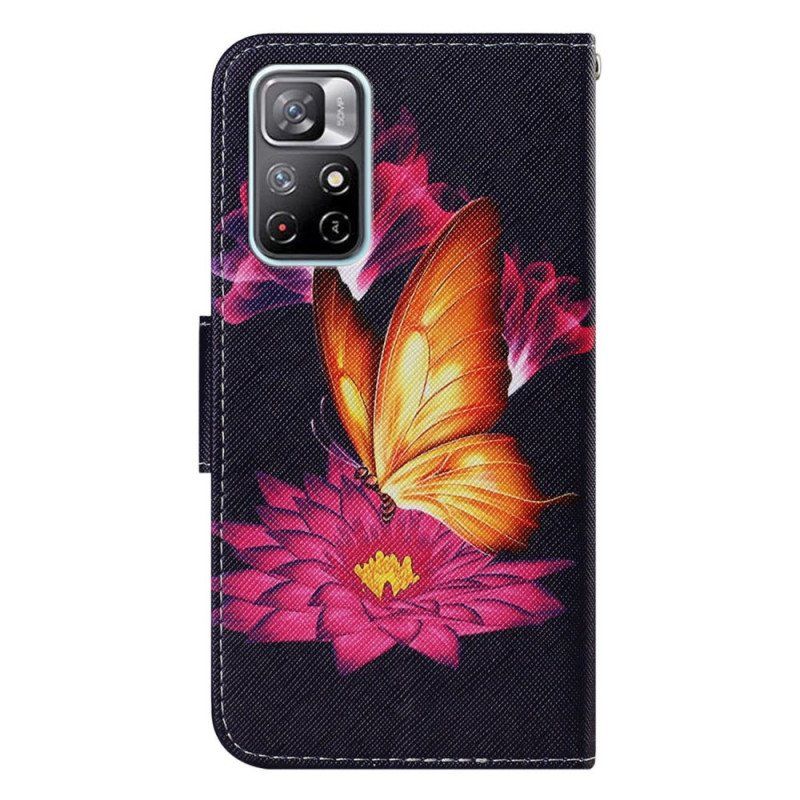 Etui Folio do Poco M4 Pro 5G Motyl I Lotos