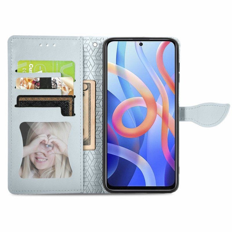 Etui Folio do Poco M4 Pro 5G Plemienne Liście