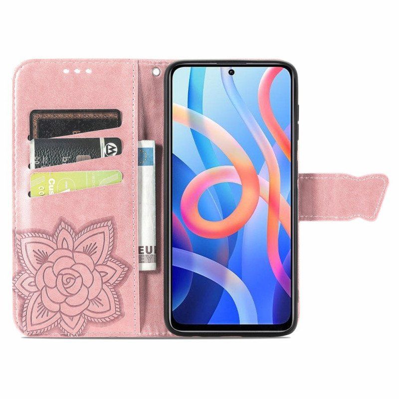 Etui Folio do Poco M4 Pro 5G Pół Motyle