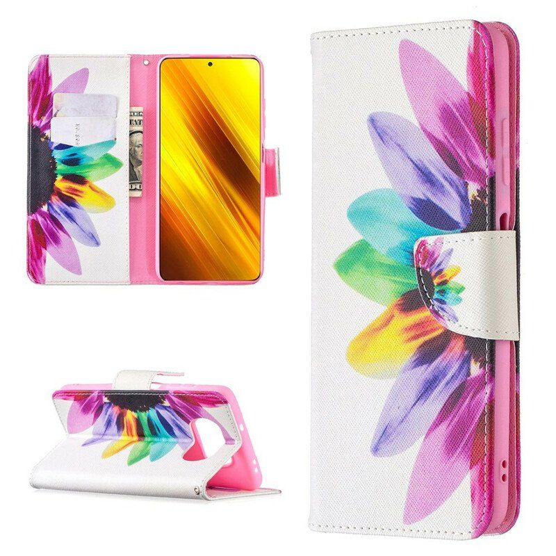 Etui Folio do Poco X3 / X3 Pro / X3 NFC Akwarela Kwiat