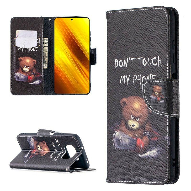 Etui Folio do Poco X3 / X3 Pro / X3 NFC Niebezpieczny Niedźwiedź