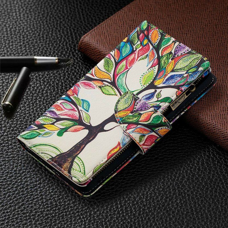 Etui Folio do Poco X3 / X3 Pro / X3 NFC Zapinana Na Zamek Kieszeń Na Drzewo