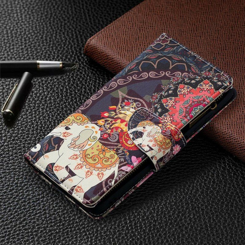 Etui Folio do Poco X3 / X3 Pro / X3 NFC Zapinana Na Zamek Kieszeń Słonia