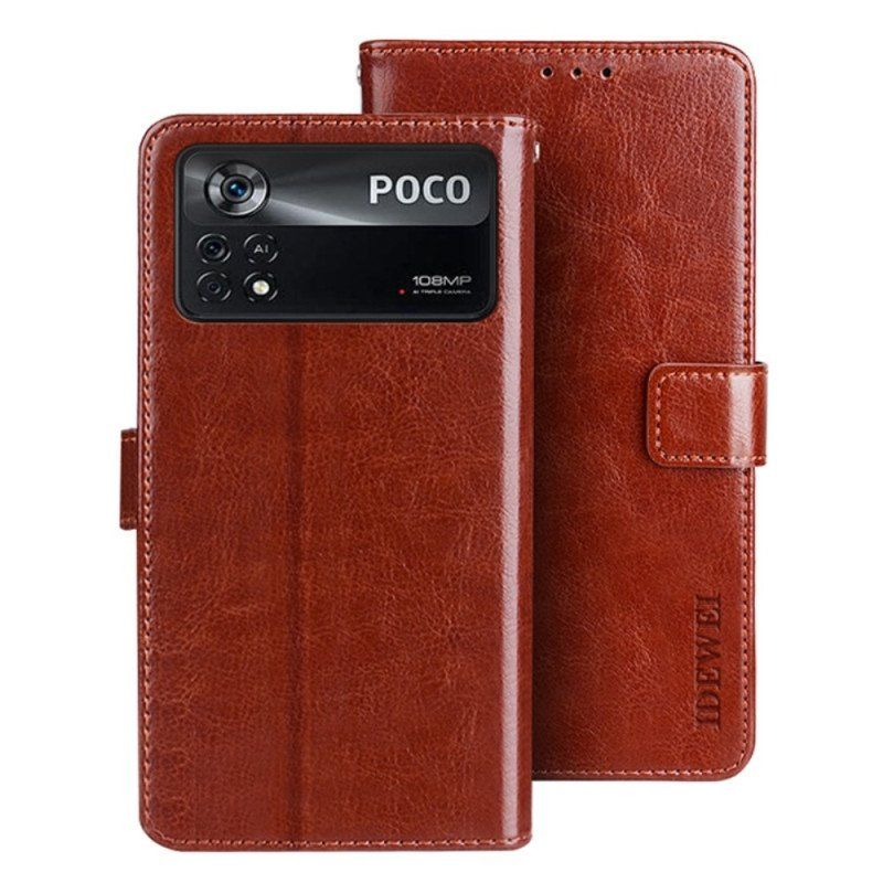 Etui Folio do Poco X4 Pro 5G Imitacja Skóry Idewei