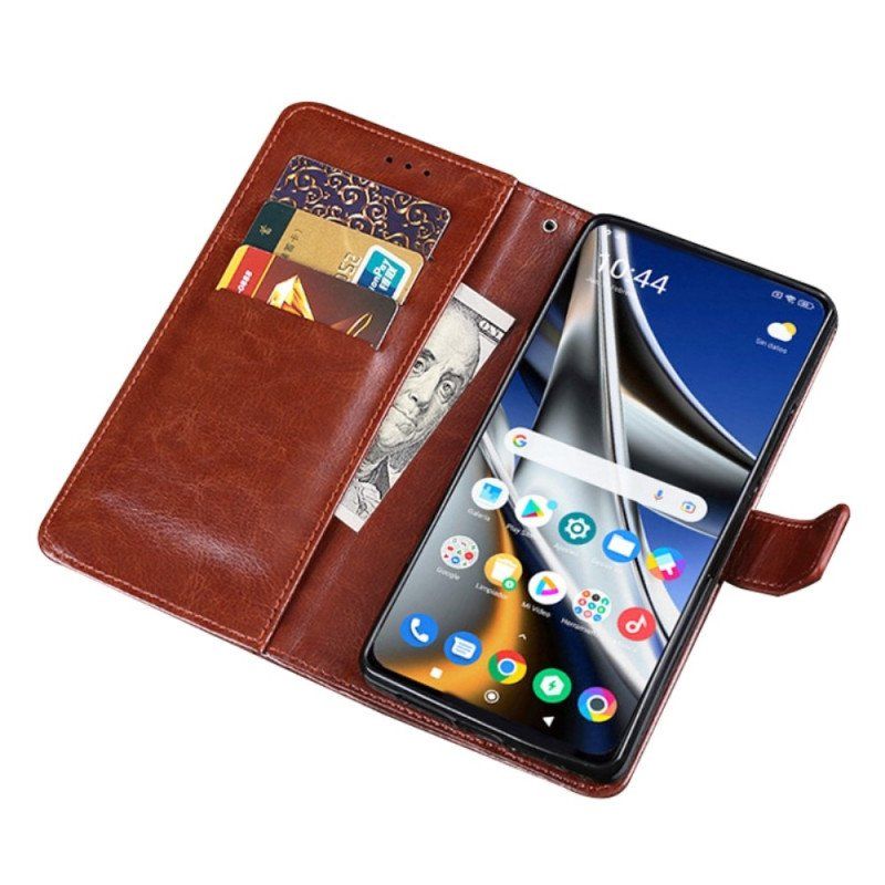 Etui Folio do Poco X4 Pro 5G Imitacja Skóry Idewei