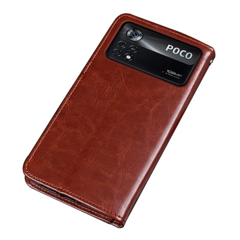 Etui Folio do Poco X4 Pro 5G Imitacja Skóry Idewei