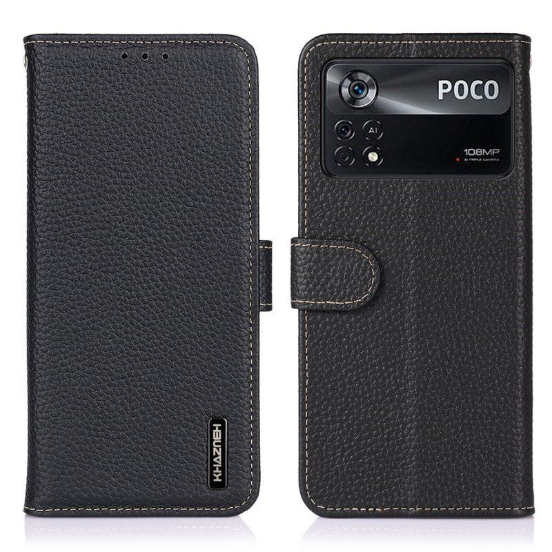 Etui Folio do Poco X4 Pro 5G Khazneh Skóra Liczi