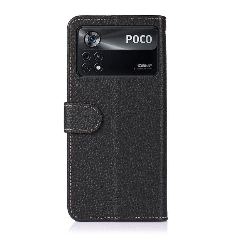 Etui Folio do Poco X4 Pro 5G Khazneh Skóra Liczi