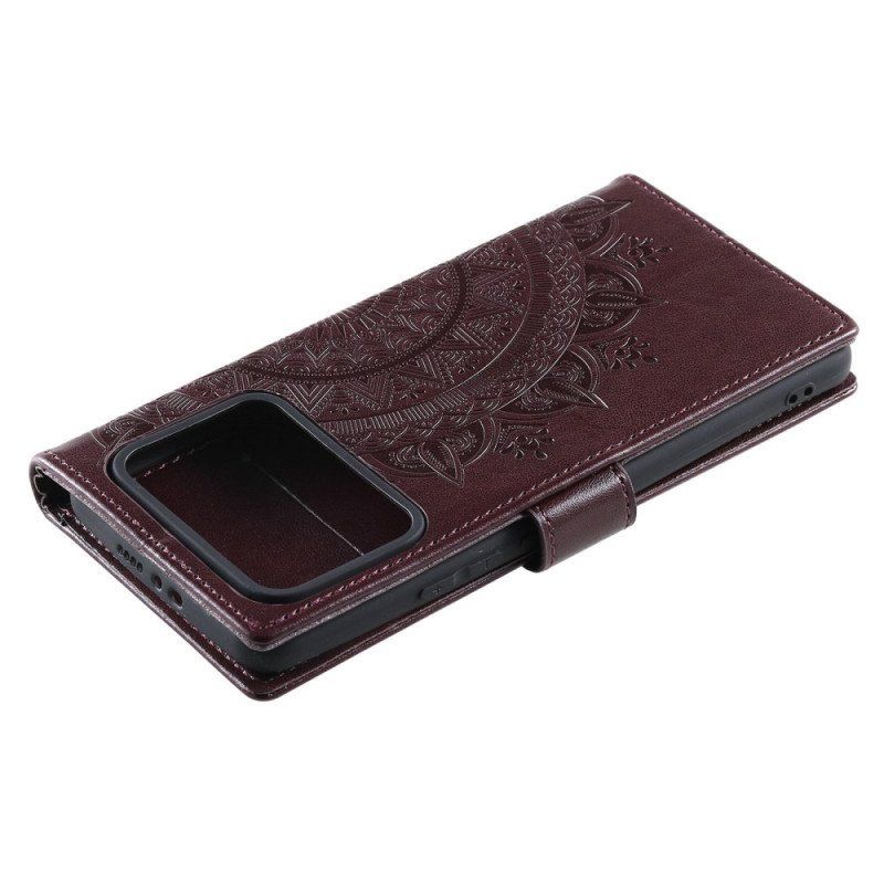 Etui Folio do Poco X4 Pro 5G Mandala Sun Ze Smyczą