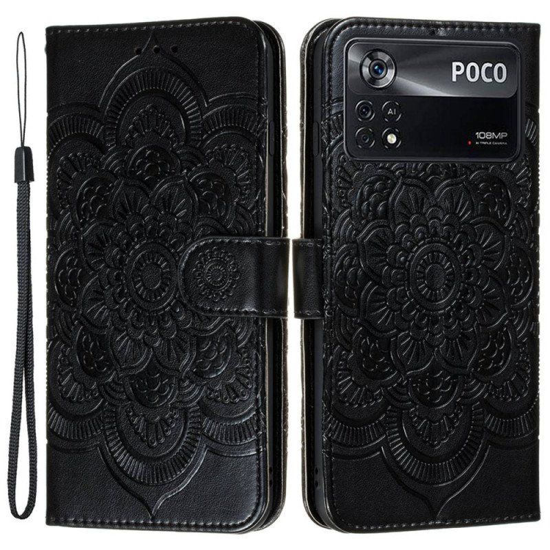 Etui Folio do Poco X4 Pro 5G Mandala Ze Smyczą