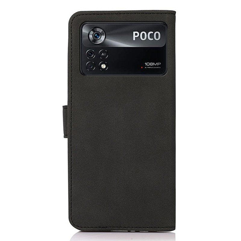 Etui Folio do Poco X4 Pro 5G Modny Efekt Skóry Khazneh