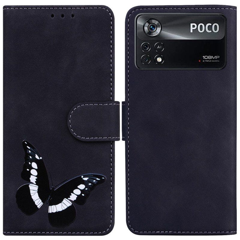 Etui Folio do Poco X4 Pro 5G Nadruk Motyla