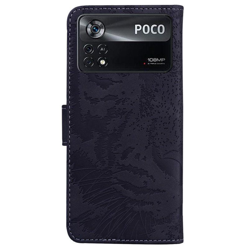 Etui Folio do Poco X4 Pro 5G Nadruk Tygrysa