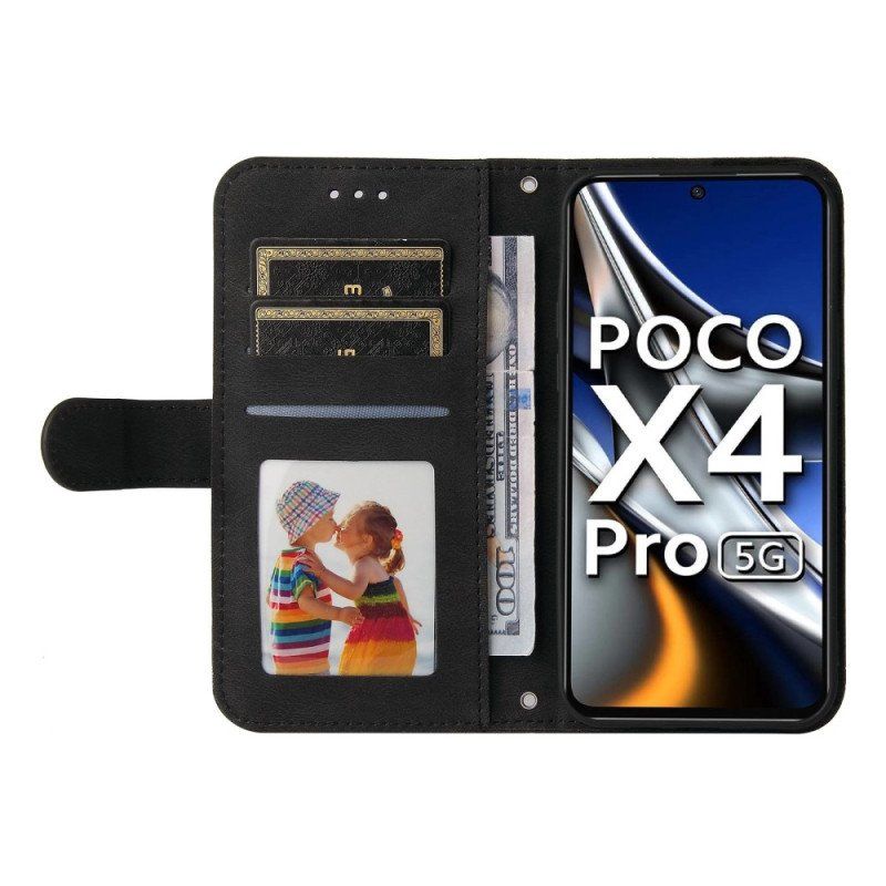 Etui Folio do Poco X4 Pro 5G Nit I Pasek Ze Sztucznej Skóry