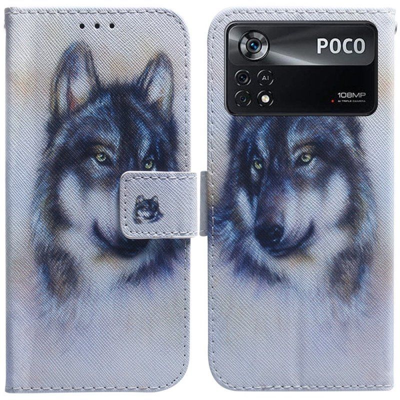 Etui Folio do Poco X4 Pro 5G Pies Akwarela