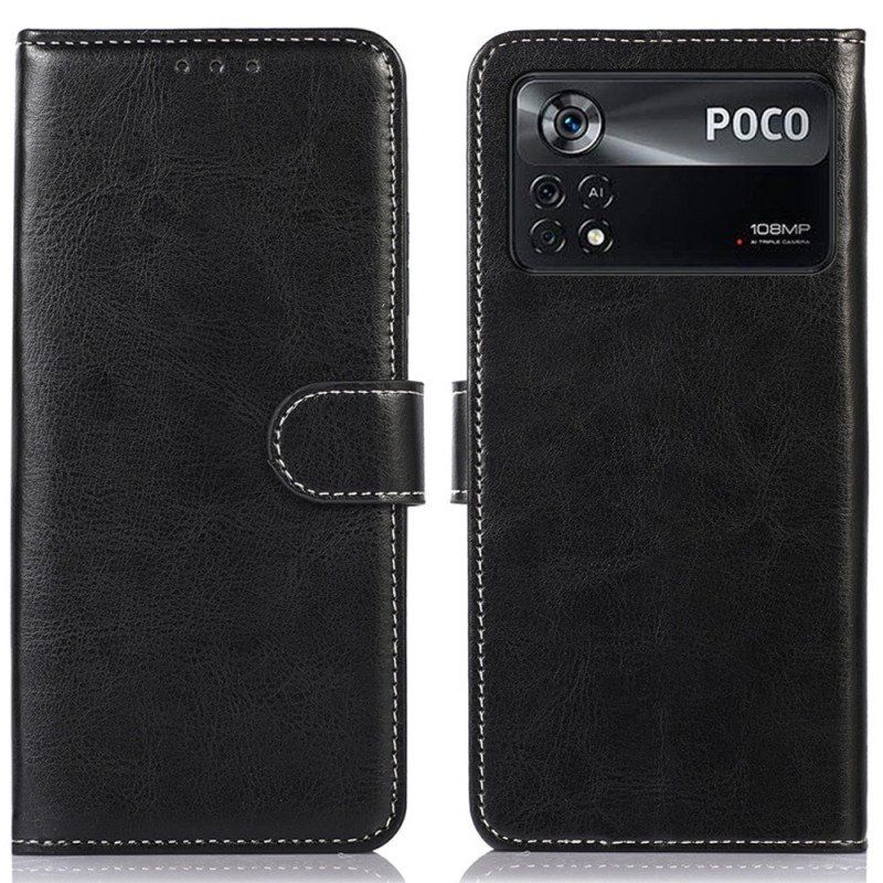 Etui Folio do Poco X4 Pro 5G Skórzany Efekt Couture