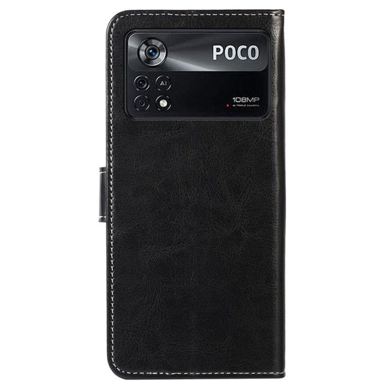 Etui Folio do Poco X4 Pro 5G Skórzany Efekt Couture