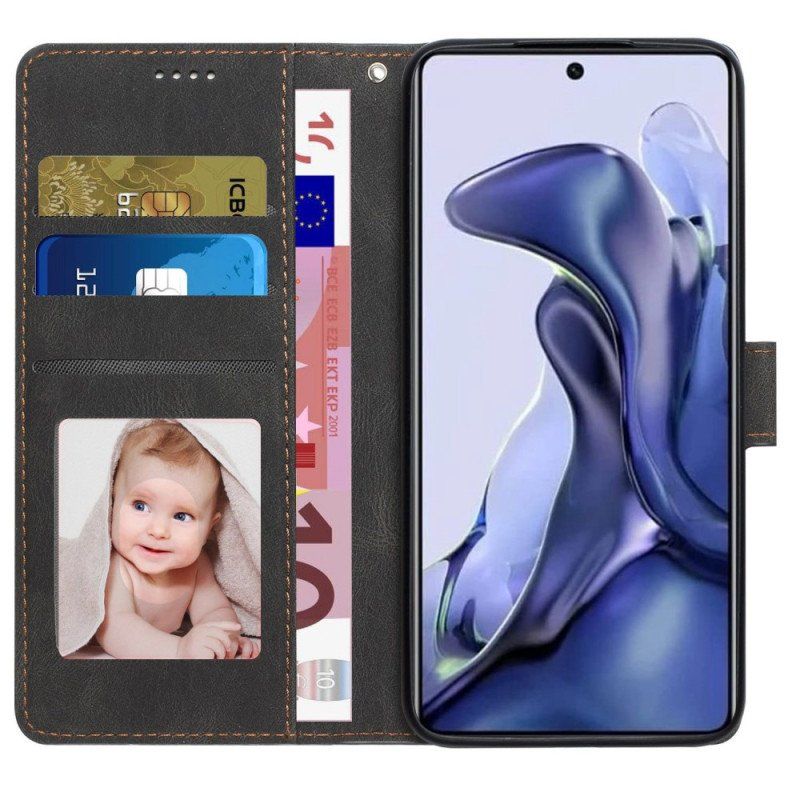 Etui Folio do Poco X4 Pro 5G Skórzany Styl Z Paskiem