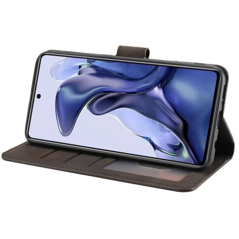 Etui Folio do Poco X4 Pro 5G Skórzany Styl Z Paskiem