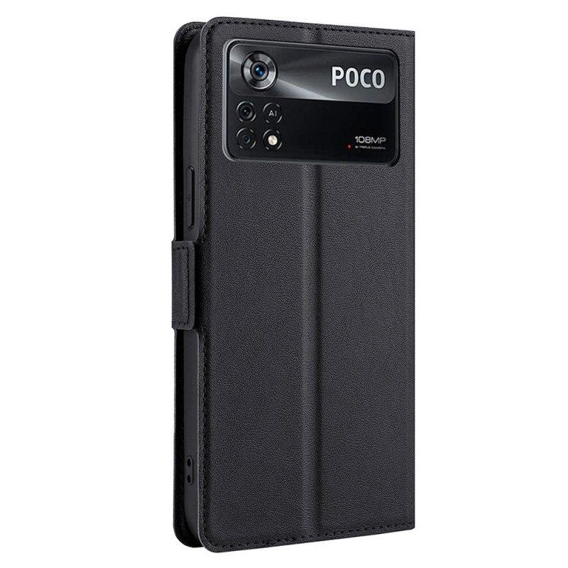 Etui Folio do Poco X4 Pro 5G Styl Z Bardzo Delikatnej Skóry