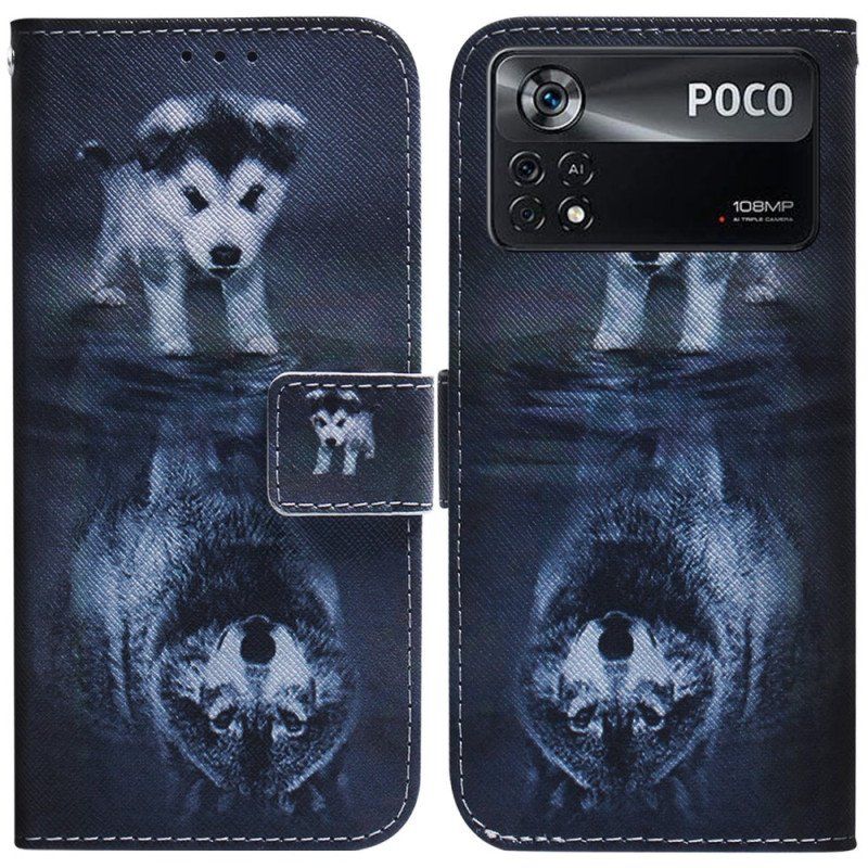 Etui Folio do Poco X4 Pro 5G Szczenięcy Sen