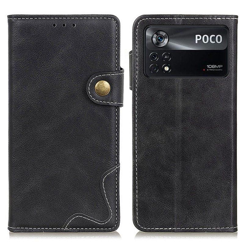 Etui Folio do Poco X4 Pro 5G Szycie Artystyczne