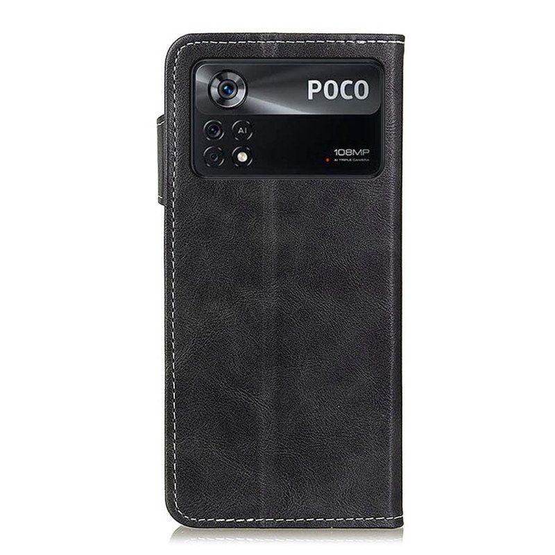 Etui Folio do Poco X4 Pro 5G Szycie Artystyczne