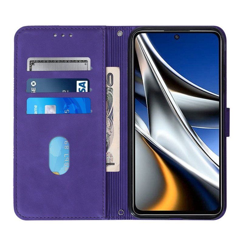 Etui Folio do Poco X4 Pro 5G Wzór Z Paskiem Na Ramię