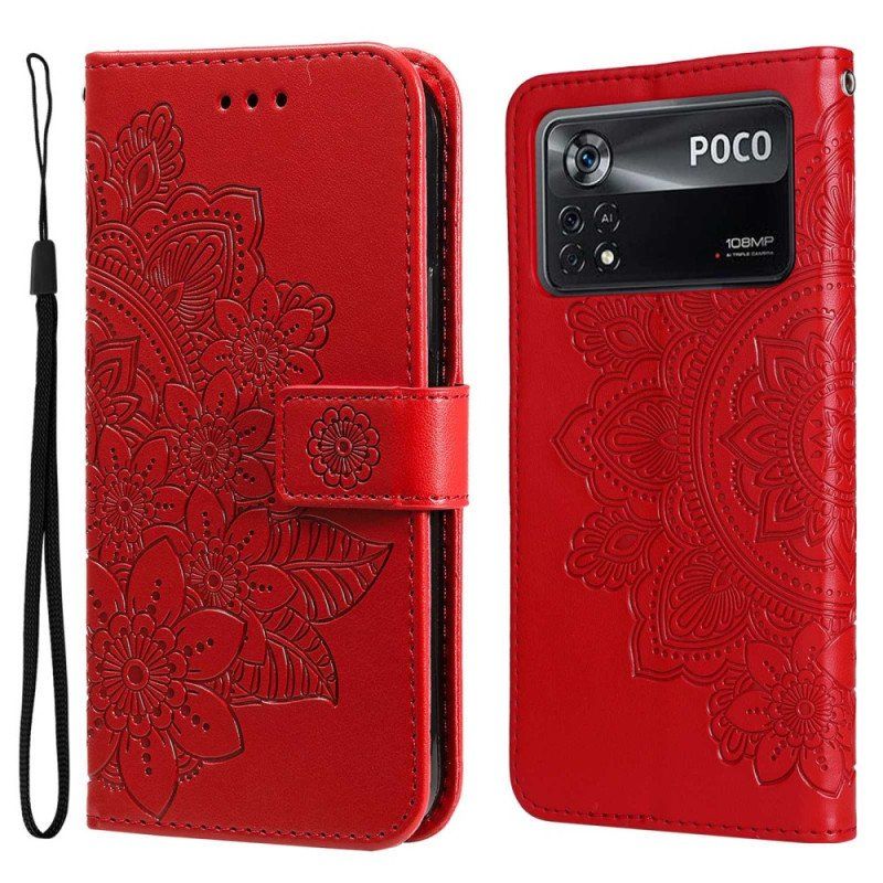 Etui Folio do Poco X4 Pro 5G z Łańcuch Paskowata Mandala