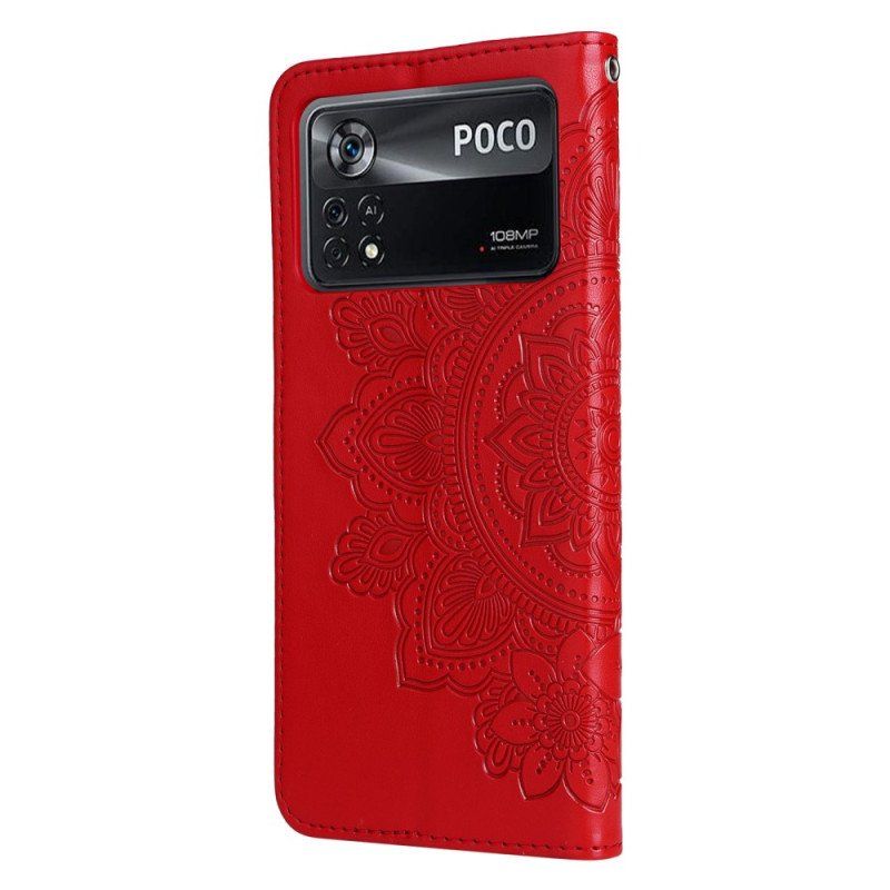 Etui Folio do Poco X4 Pro 5G z Łańcuch Paskowata Mandala