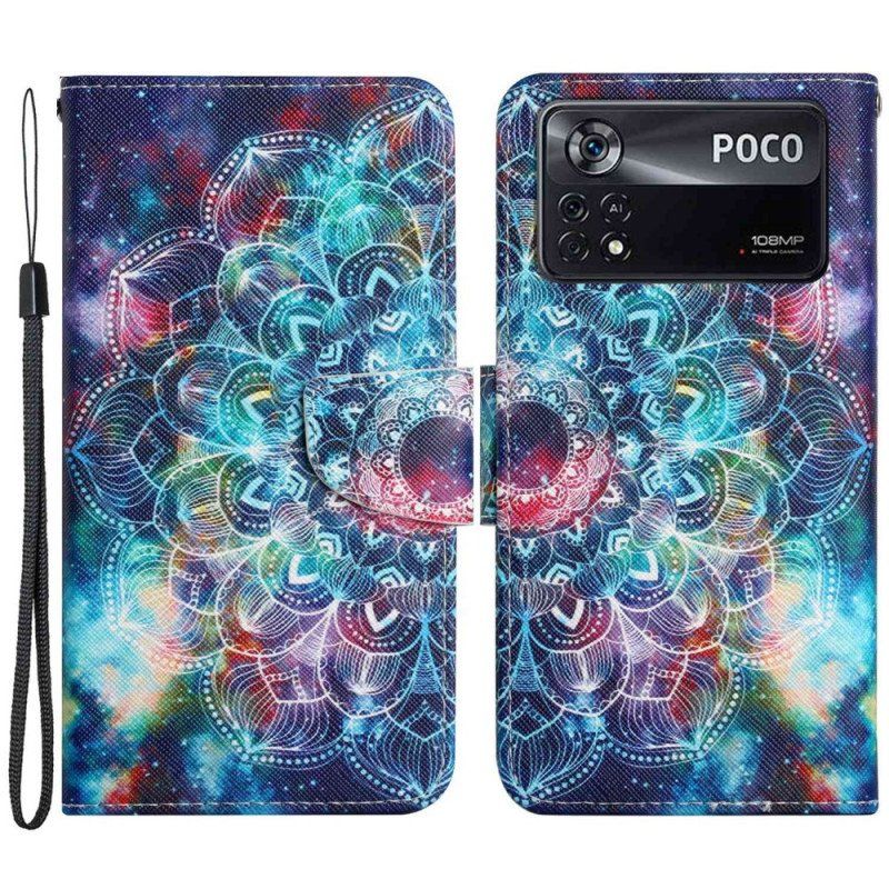 Etui Folio do Poco X4 Pro 5G z Łańcuch Paskowata Mandala