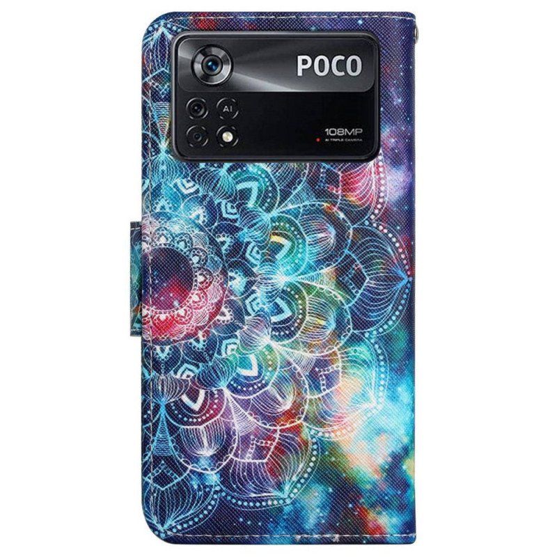 Etui Folio do Poco X4 Pro 5G z Łańcuch Paskowata Mandala