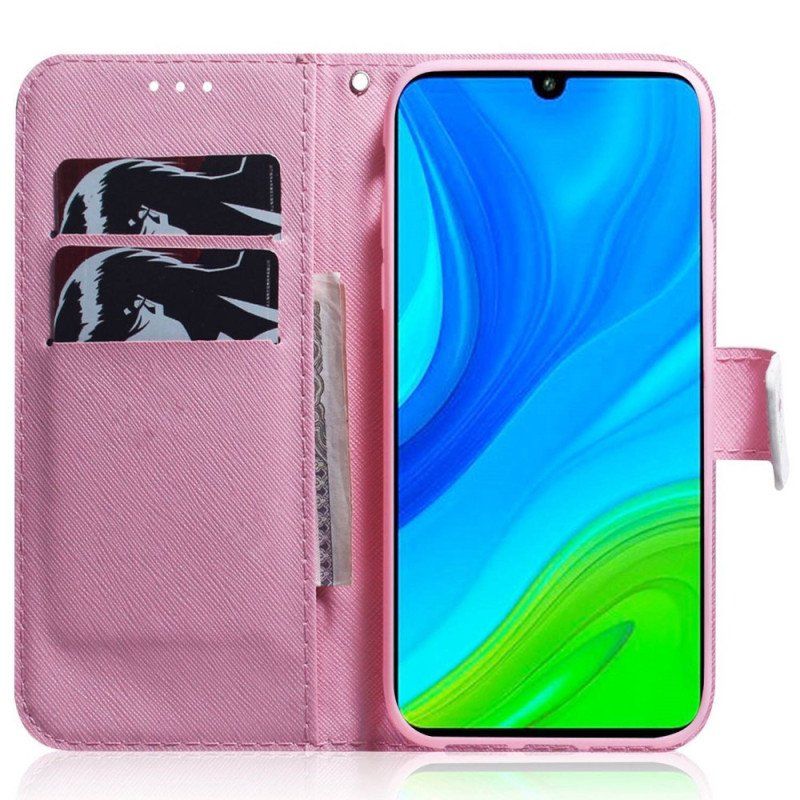 Etui Folio do Poco X4 Pro 5G z Łańcuch Pompka Z Paskami