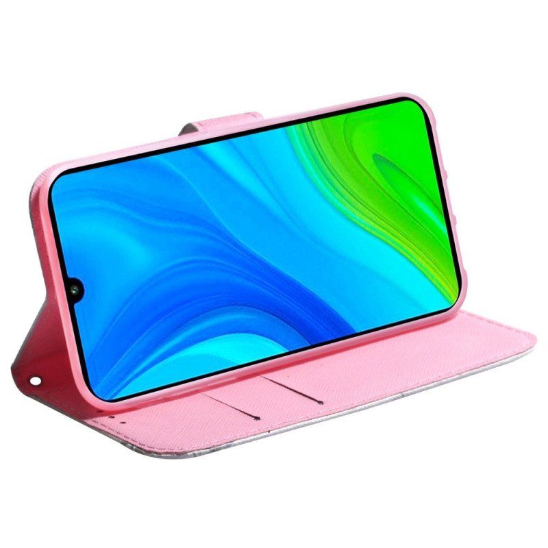 Etui Folio do Poco X4 Pro 5G z Łańcuch Pompka Z Paskami