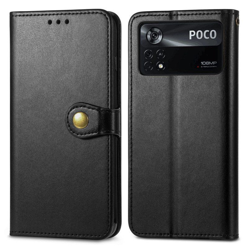 Etui Folio do Poco X4 Pro 5G z Łańcuch Przycisk Magnetyczny Smyczy