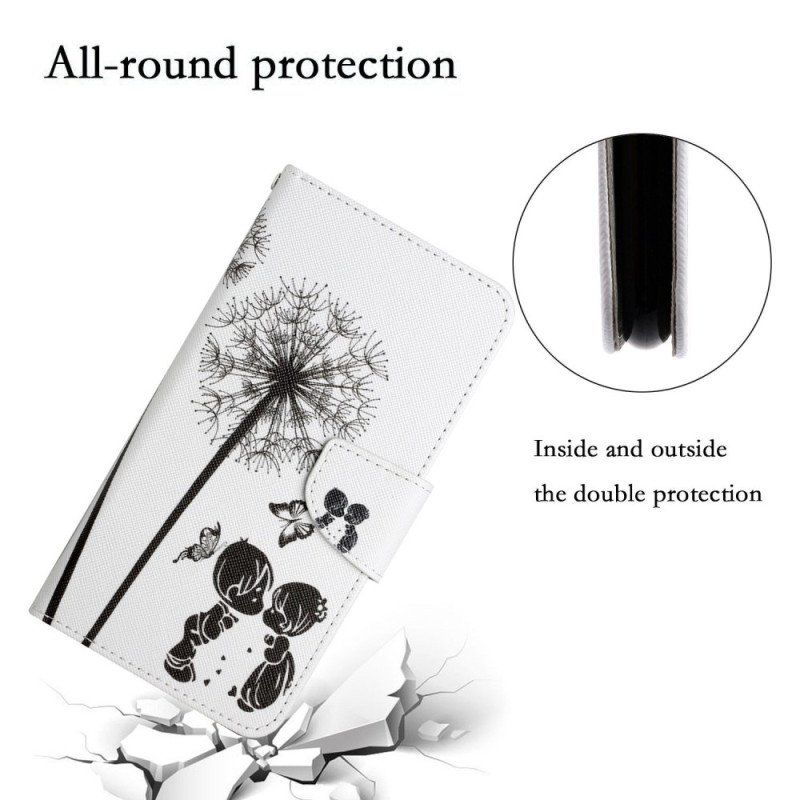 Etui Folio do Poco X4 Pro 5G z Łańcuch Smycz Love Dandelions