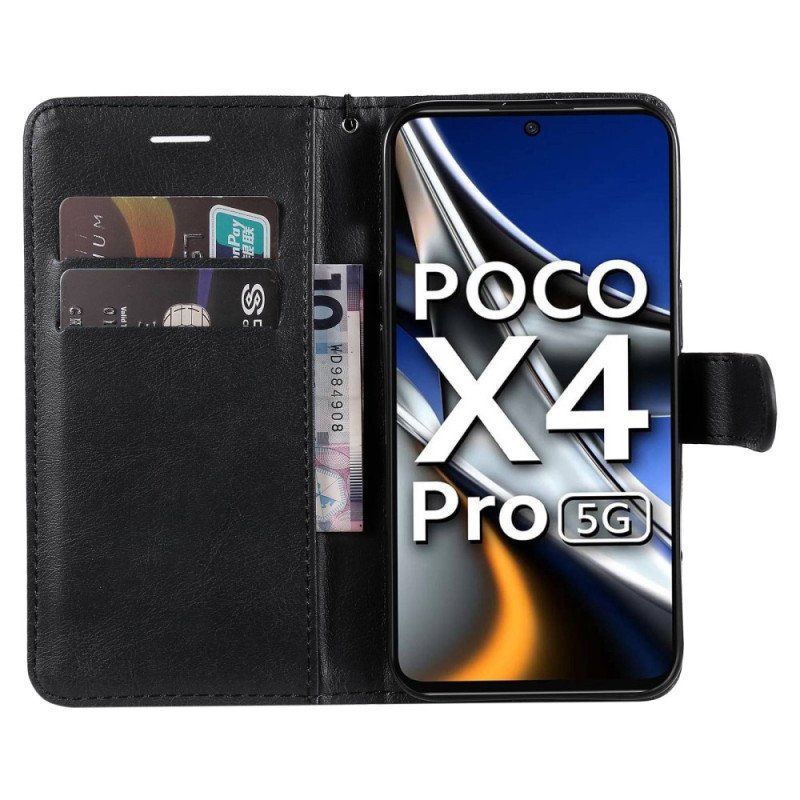 Etui Folio do Poco X4 Pro 5G z Łańcuch Zwykły Z Paskiem