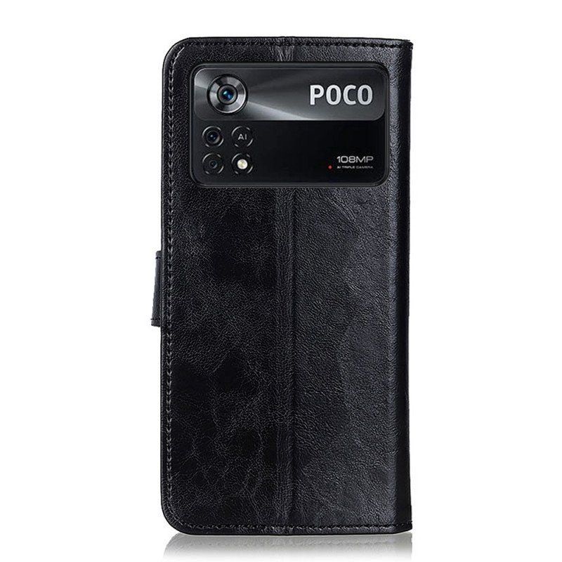 Etui Folio do Poco X4 Pro 5G Zapięcie Srebrne