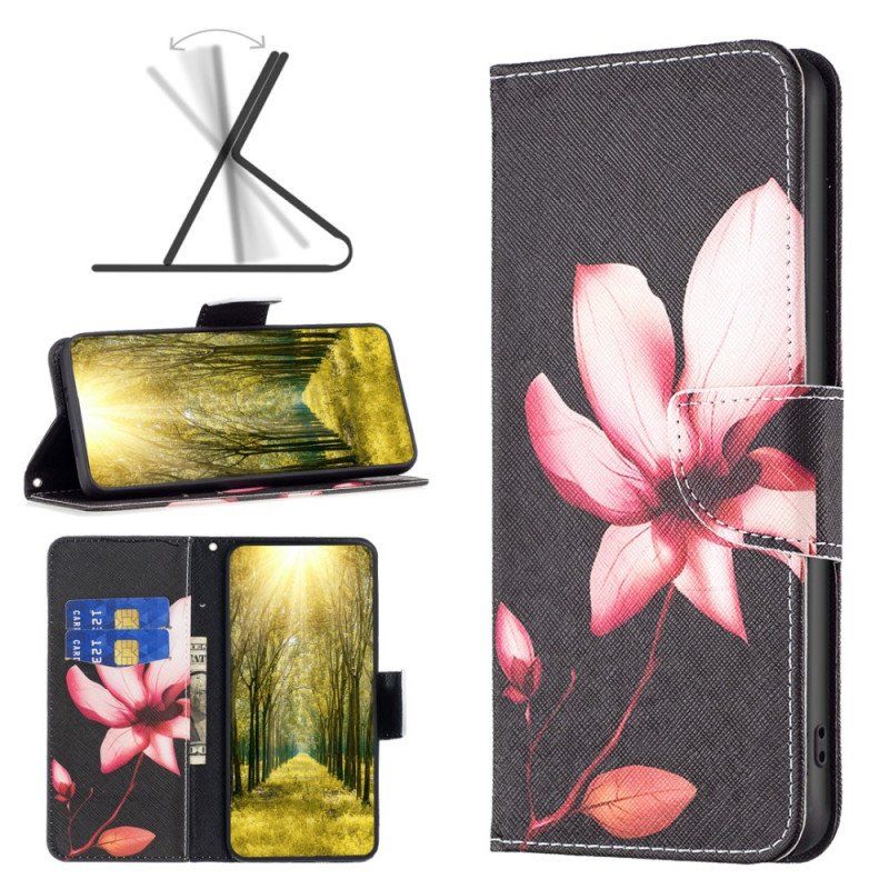 Etui Folio do Poco X5 5G Różowy Kwiat