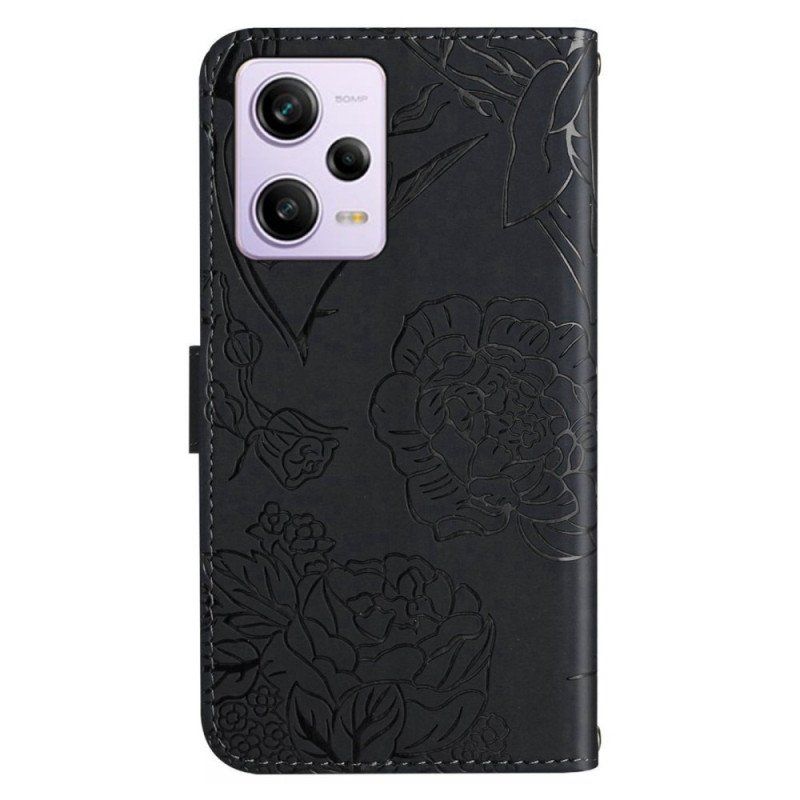 Etui Folio do Poco X5 Pro 5G Motyle I Smycz