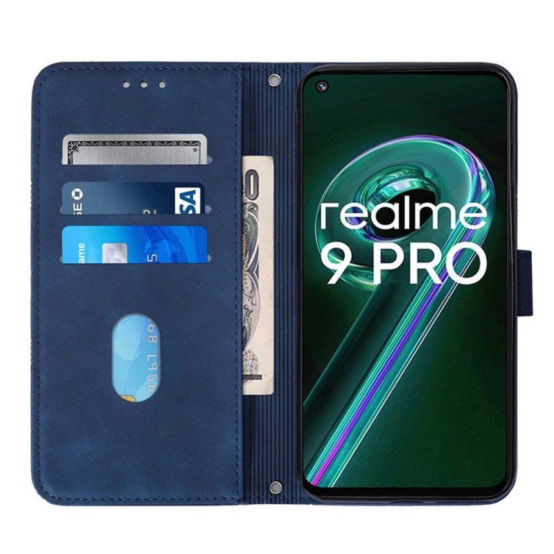 Etui Folio do Realme 9 Pro 5G Efekt Skóry Piramidy