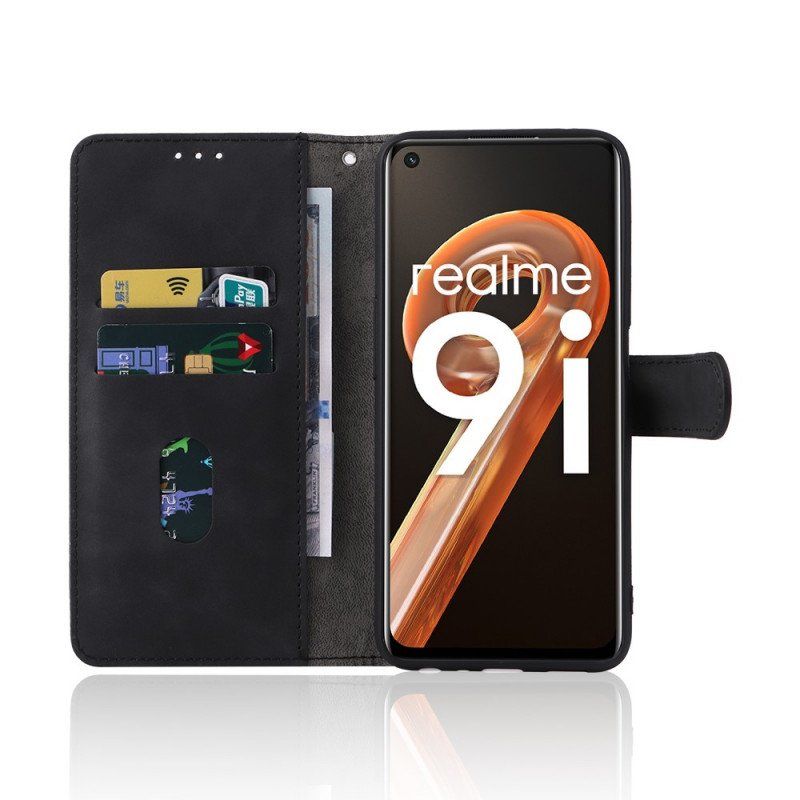 Etui Folio do Realme 9i Smycz Z Miękkiej Skóry