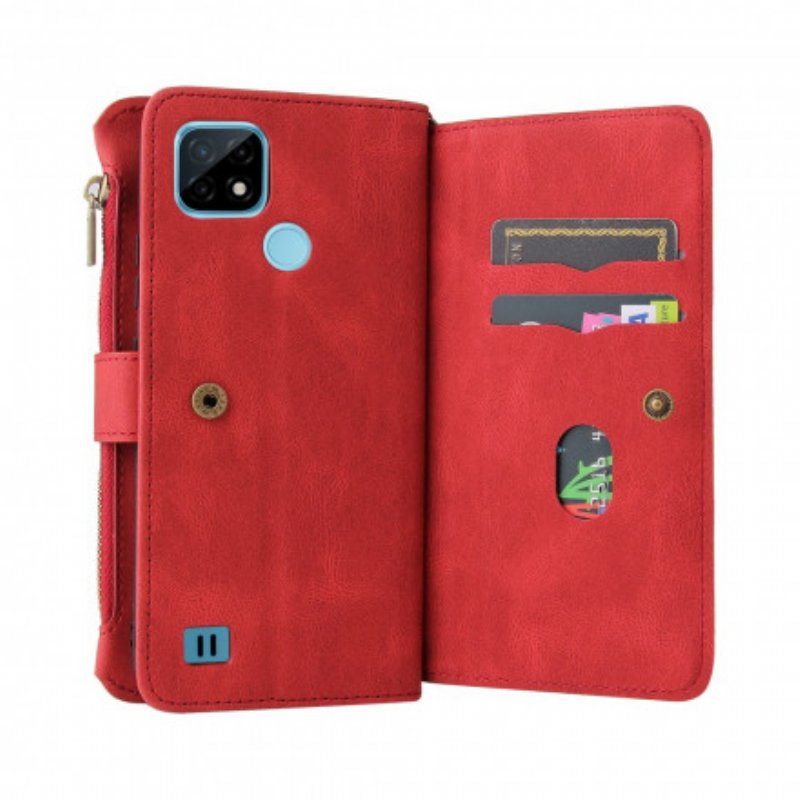 Etui Folio do Realme C21 Wielofunkcyjny Uchwyt Na 10 Kart