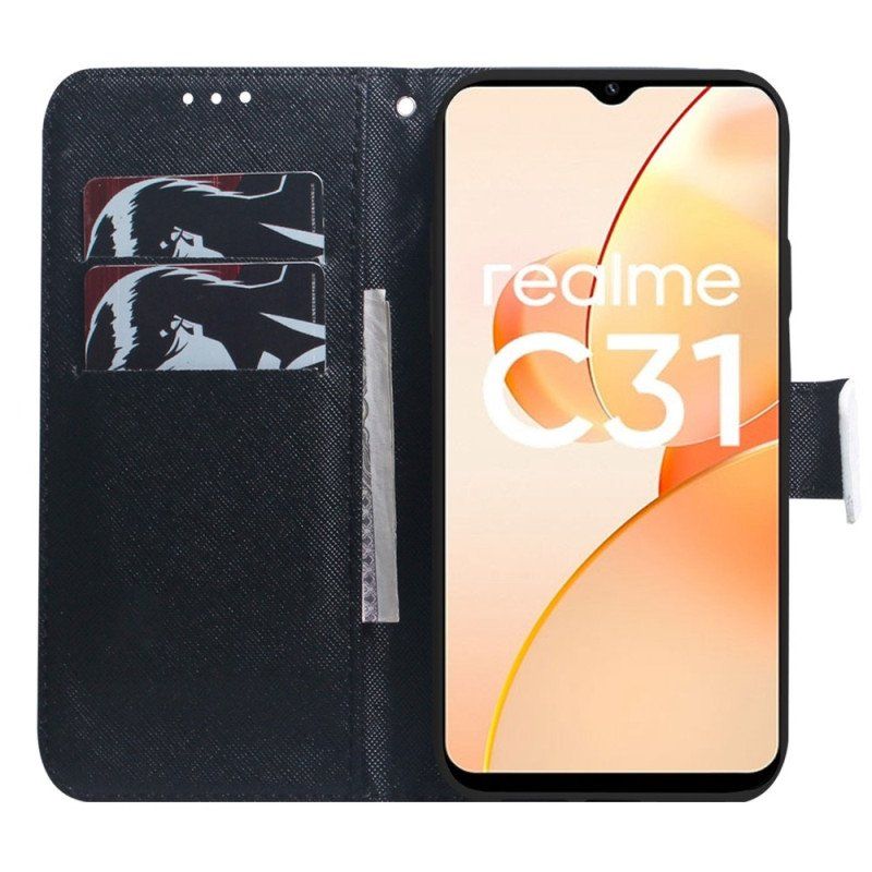 Etui Folio do Realme C31 Słodka Panda