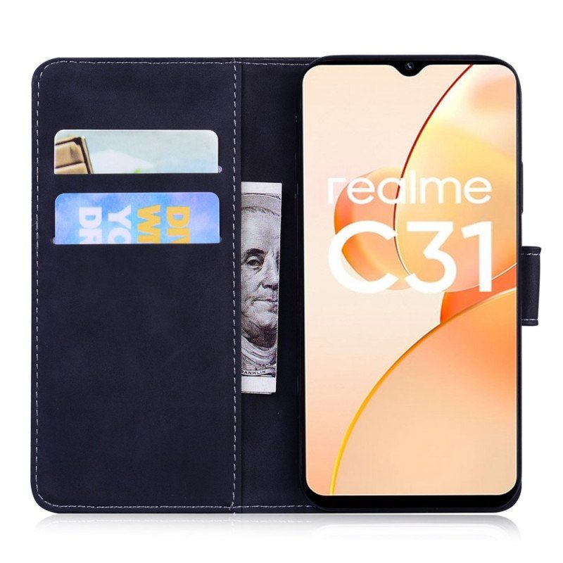 Etui Folio do Realme C31 W Klasycznej Sztucznej Skórze